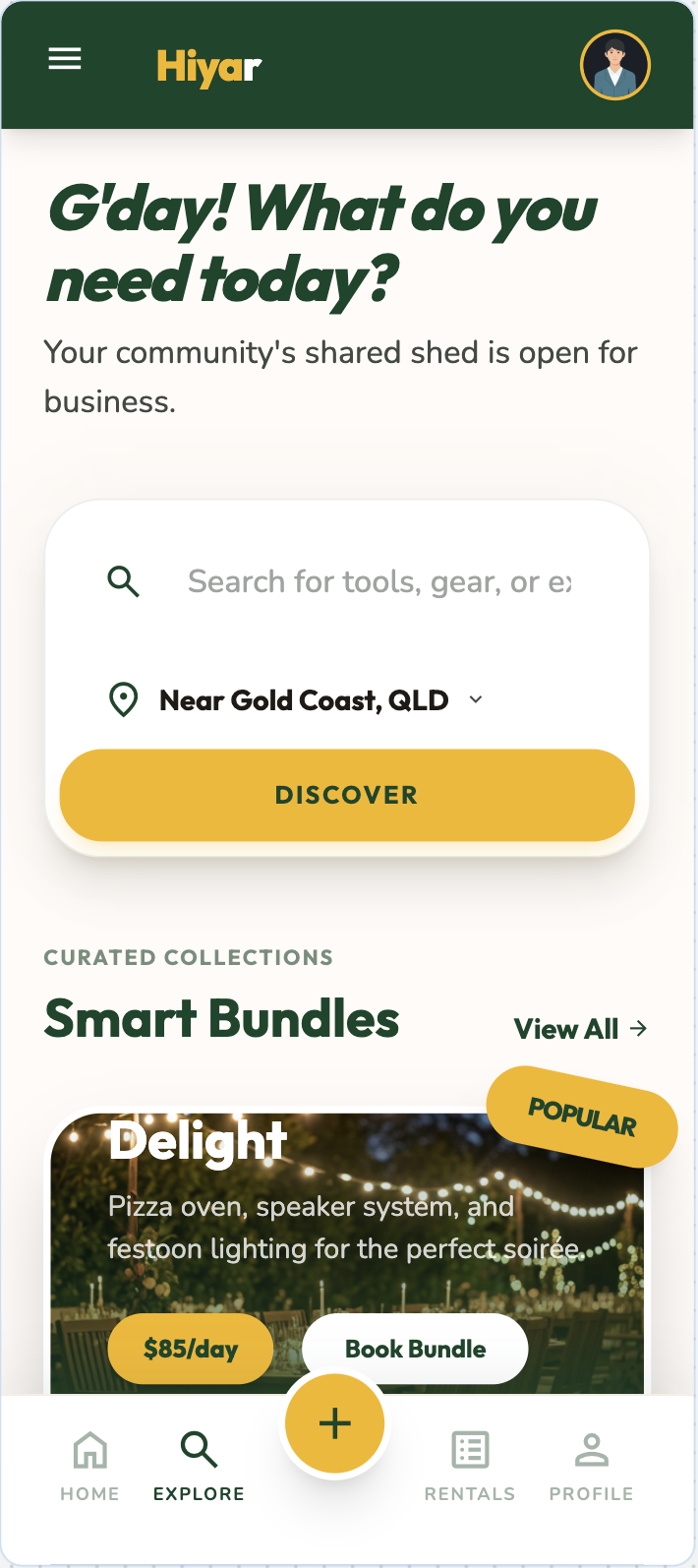 Discover screen